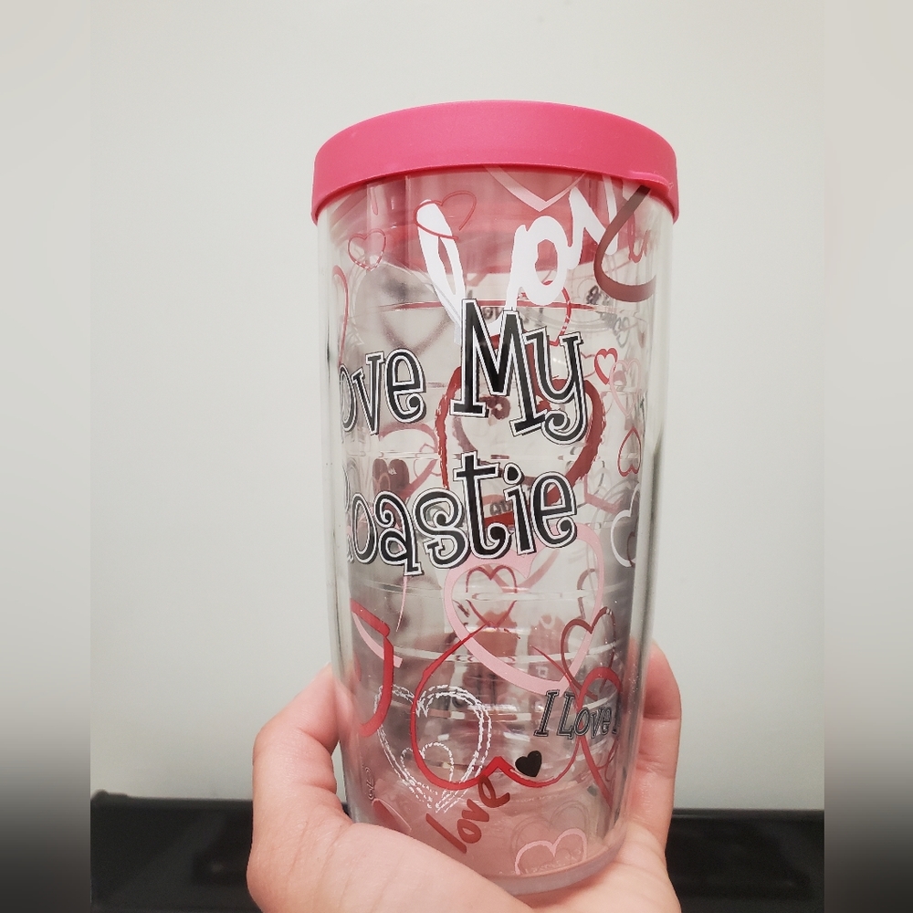 Tervis 16oz tumbler | USCG | "I Love My Coastie" | clear with hearts